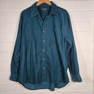 Vtg Great Northwest Corduroy Shirt Mens XL Cotton Button Long Sleeve Grunge